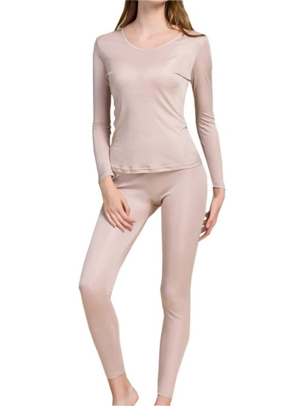 Silk Long Johns Thermal Underwear Set for Women - Mulberry Cold Weather Base